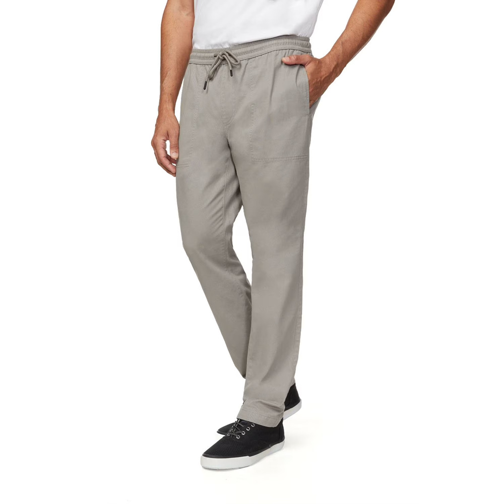 NWT Buffalo Jeans Mens Twill Pull On Pants XL/2XL Grey Elastic Waist Drawstring